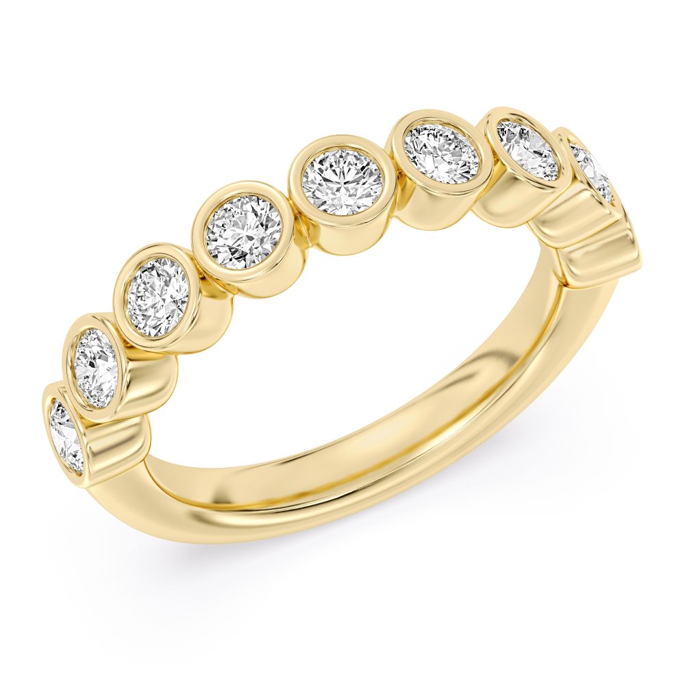 Peter Storm A Flat Band With Alternating Marquise Diamonds And Gold Beads Wbm781_4Diay  WBM781_4DiaY