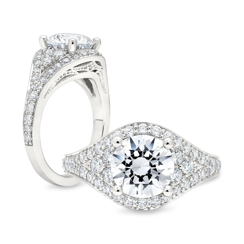 Peter Storm A statement piece, the round center is surrounded by rows of diamonds as it flows smoothly into the diamond covered shank WSM380_4DiaW  WSM380_4DiaW