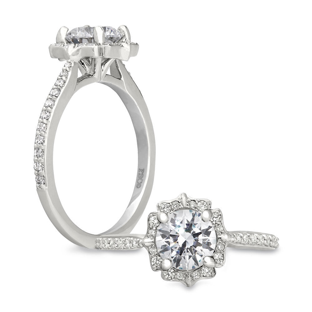 Peter Storm Vintage style halo on modern ring WSM419_4DiaW  WSM419_4DiaW