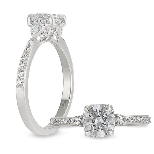 Peter Storm Two slender pear cut diamonds floating on either side of your center, a clean and fun detail for your ring WSM465_4DiaW  WSM465_4DiaW