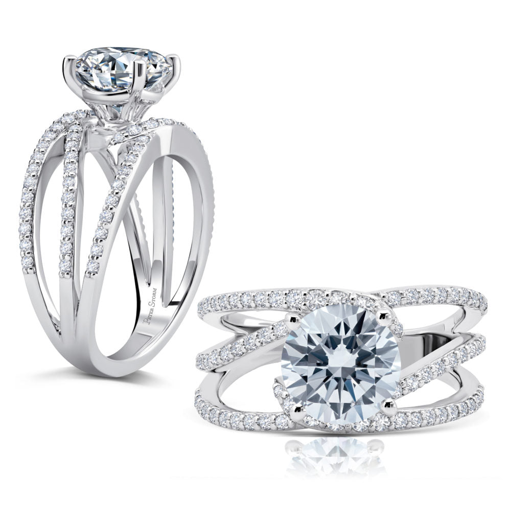 Peter Storm An open swirl of diamonds plays under your chosen center WSM529_4DiaW  WSM529_4DiaW