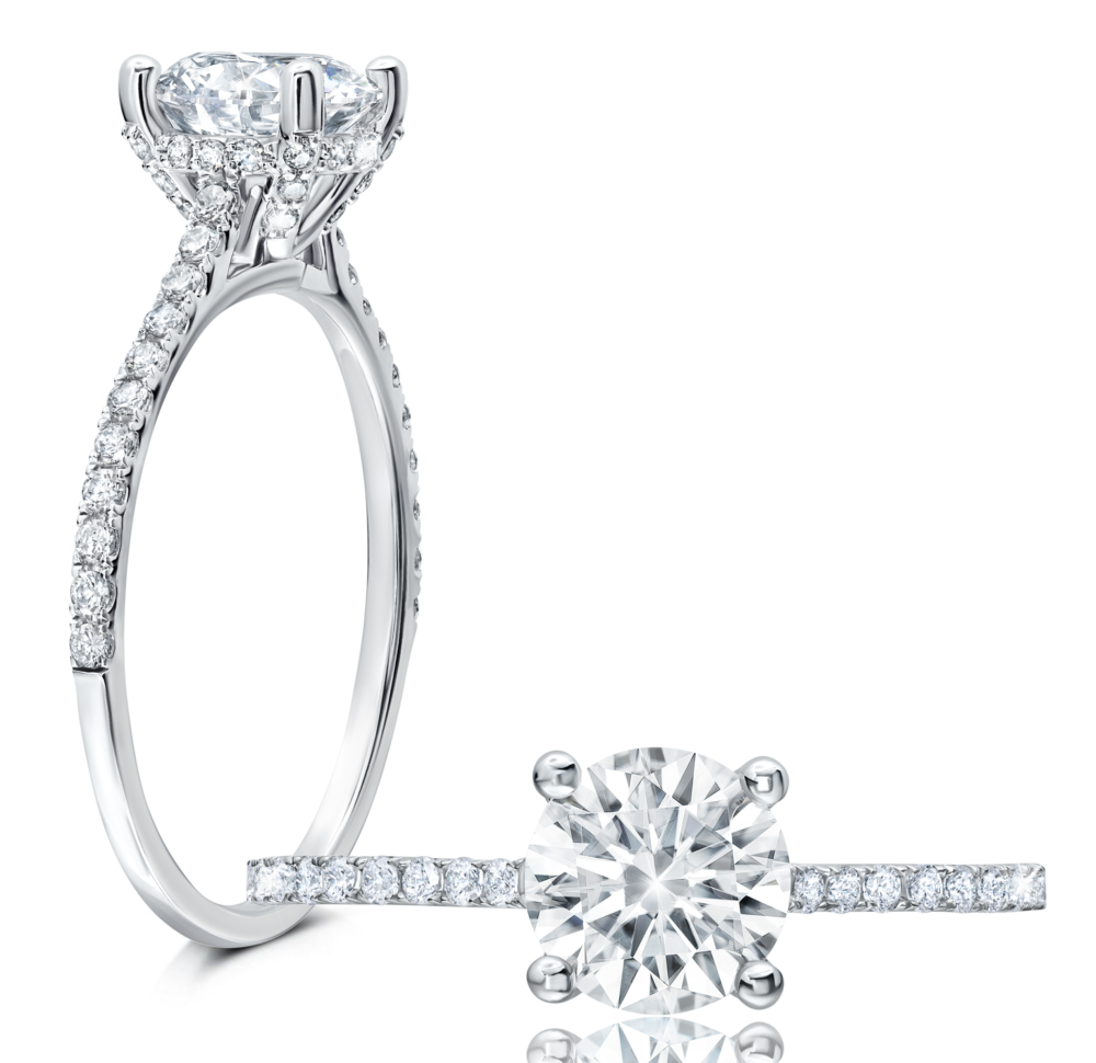 Peter Storm Classic, this ring works well for any size or shape center stone WSM549_4DiaW  WSM549_4DiaW