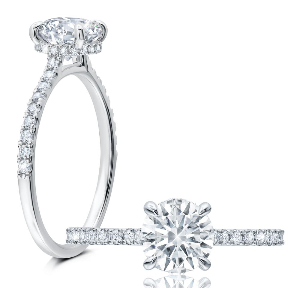 Peter Storm Classic, hidden halo with a single row of diamonds WSM557_4DiaW  WSM557_4DiaW