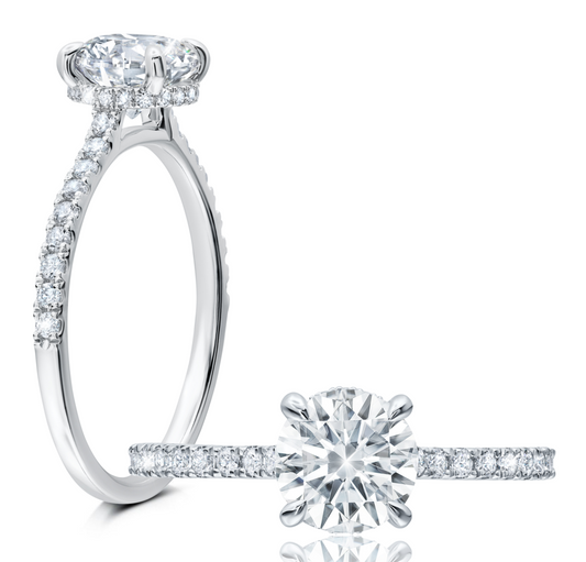 Peter Storm Classic, hidden halo with a single row of diamonds WSM557_4DiaW  WSM557_4DiaW