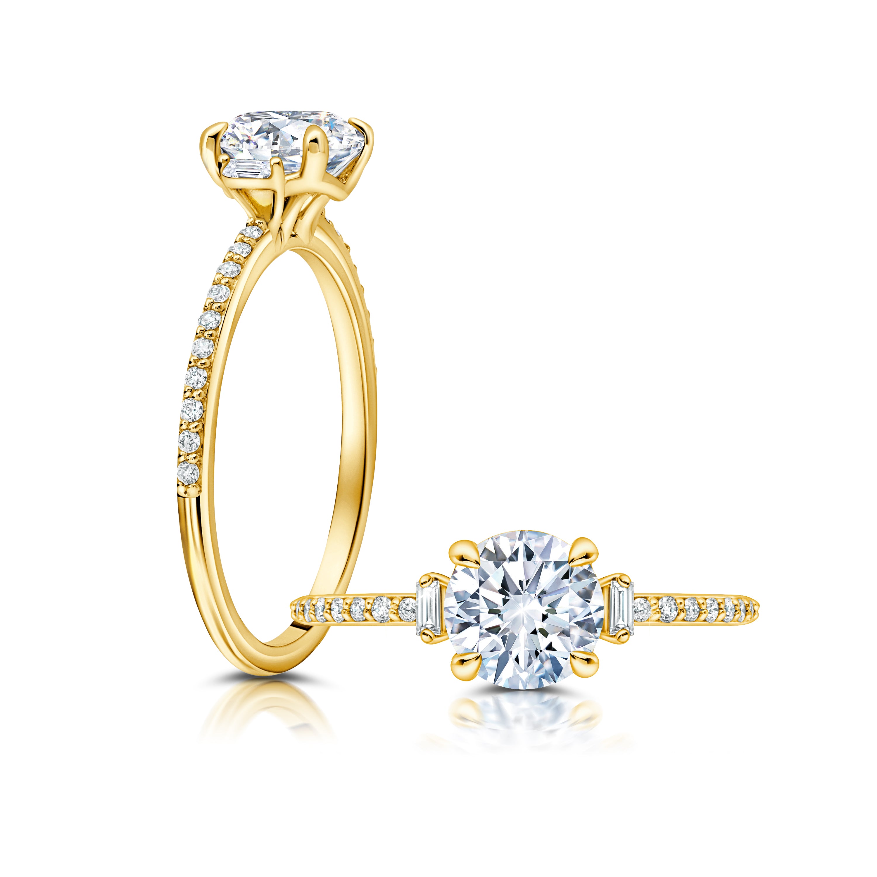 This elegant ring features a delicate flower-shaped halo with a brilliant round center WSM597_4DiaY