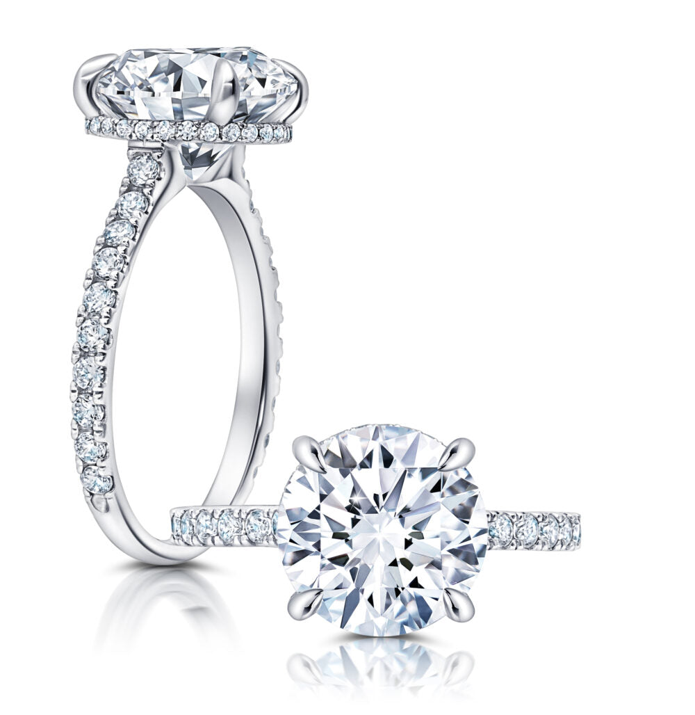 Peter Storm A classic, this hidden halo features larger diamonds on the shank WSM627_4DiaW  WSM627_4DiaW