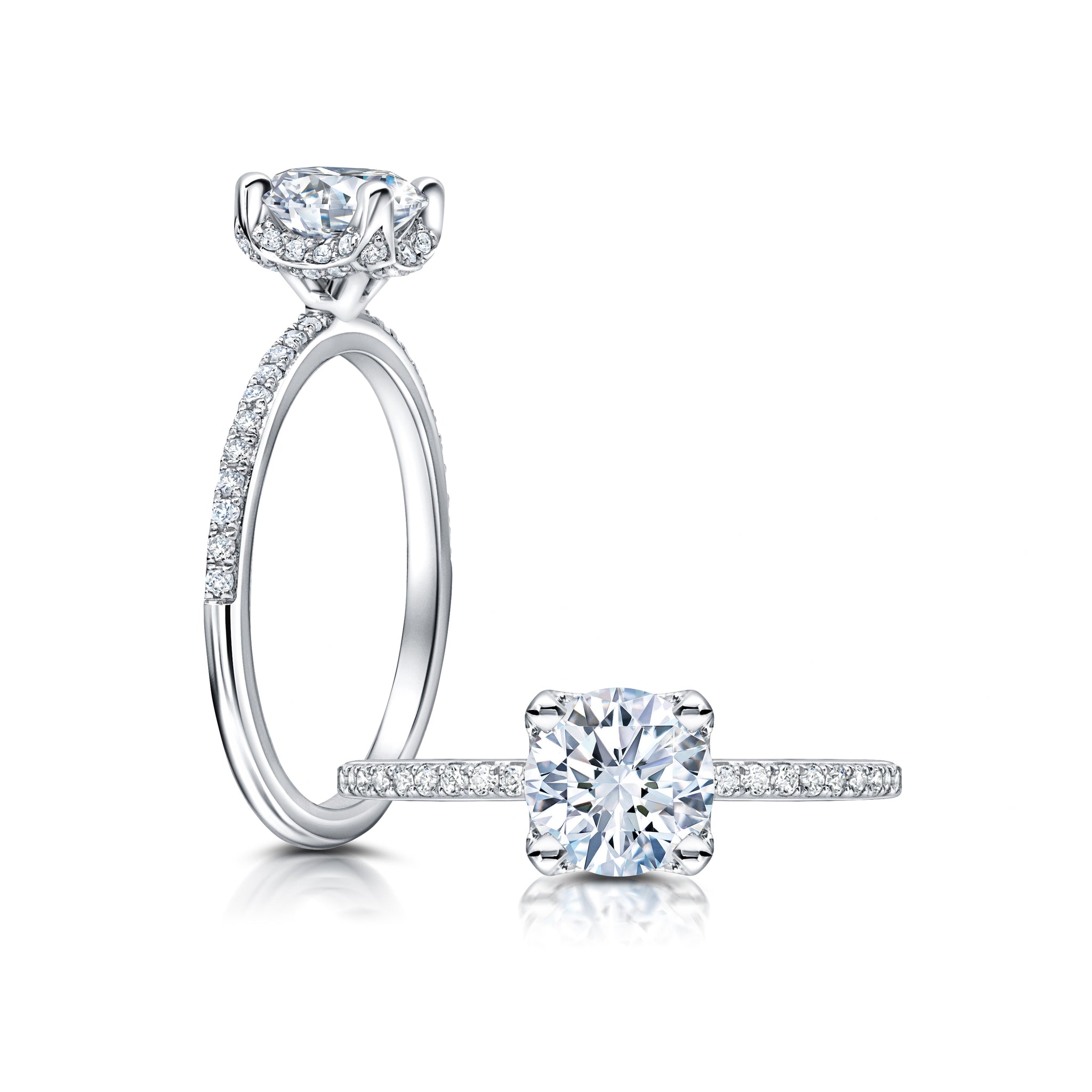 A classic, this hidden cup halo features a a single row of diamonds on the shank WSM635_4DiaY
