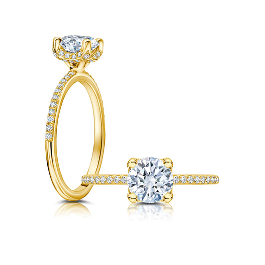 A classic, this hidden cup halo features a a single row of diamonds on the shank WSM635_4DiaY