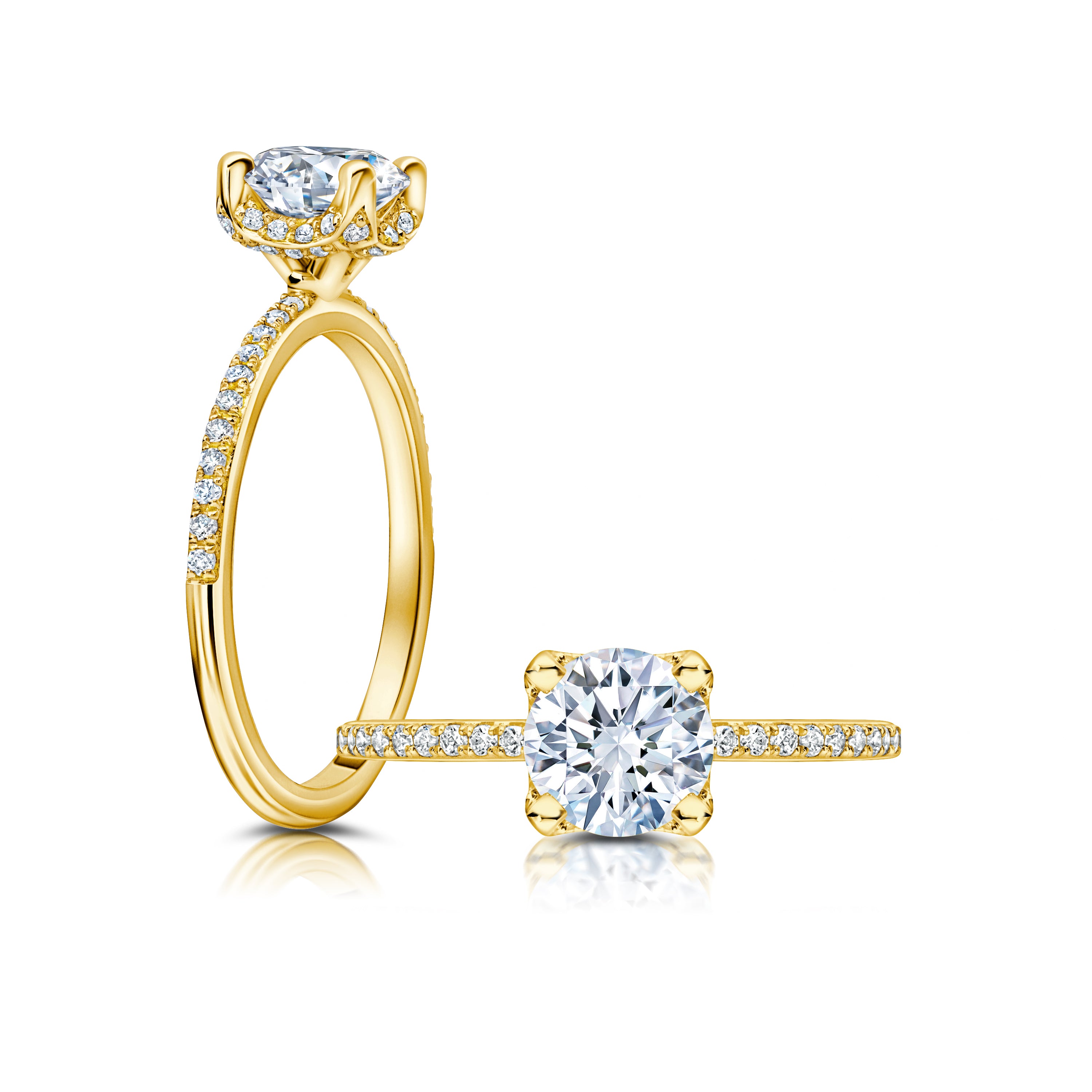 A classic, this hidden cup halo features a a single row of diamonds on the shank WSM635_4DiaW