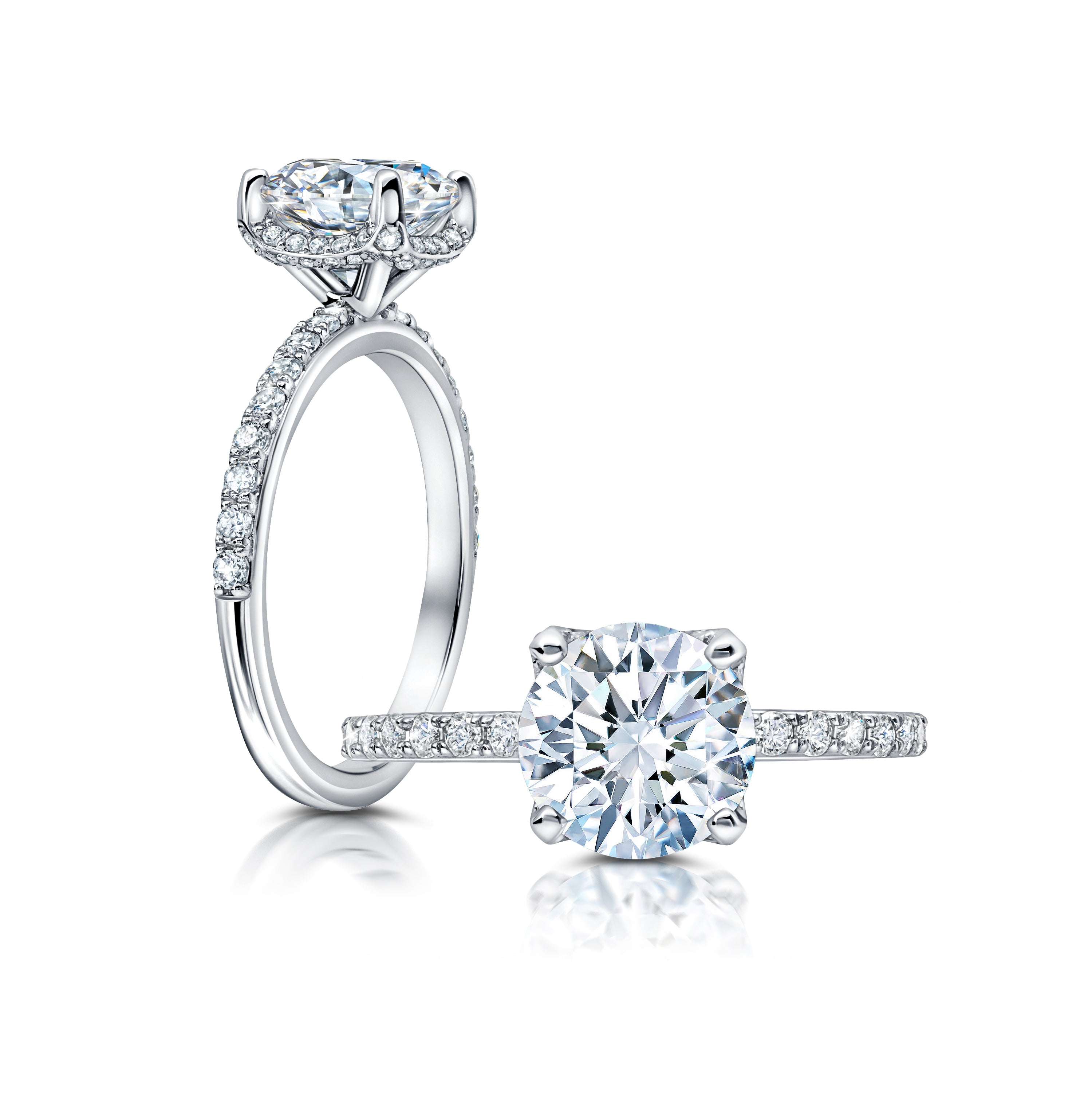 A classic, this hidden cup halo features a a single row of diamonds on the shank WSM636_4DiaY