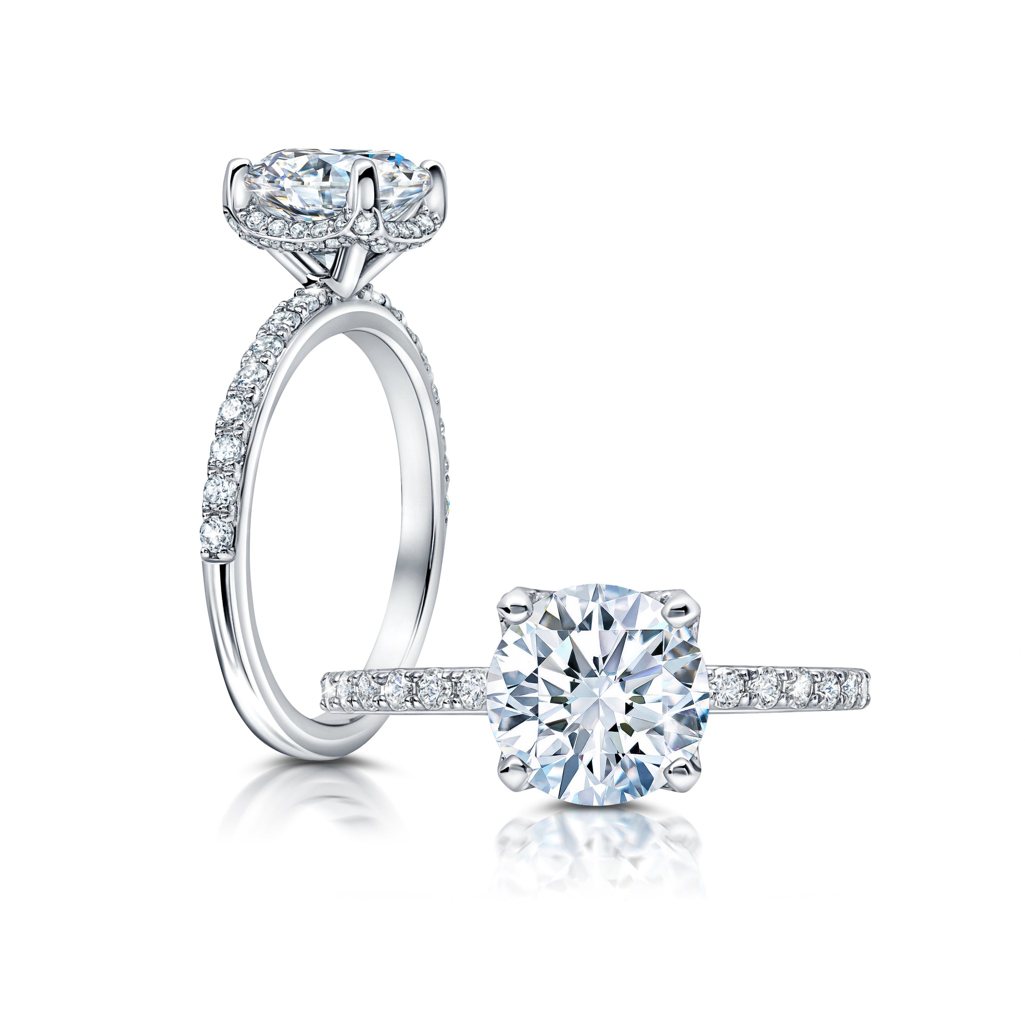 A classic, this hidden cup halo features a a single row of diamonds on the shank WSM636_4DiaY
