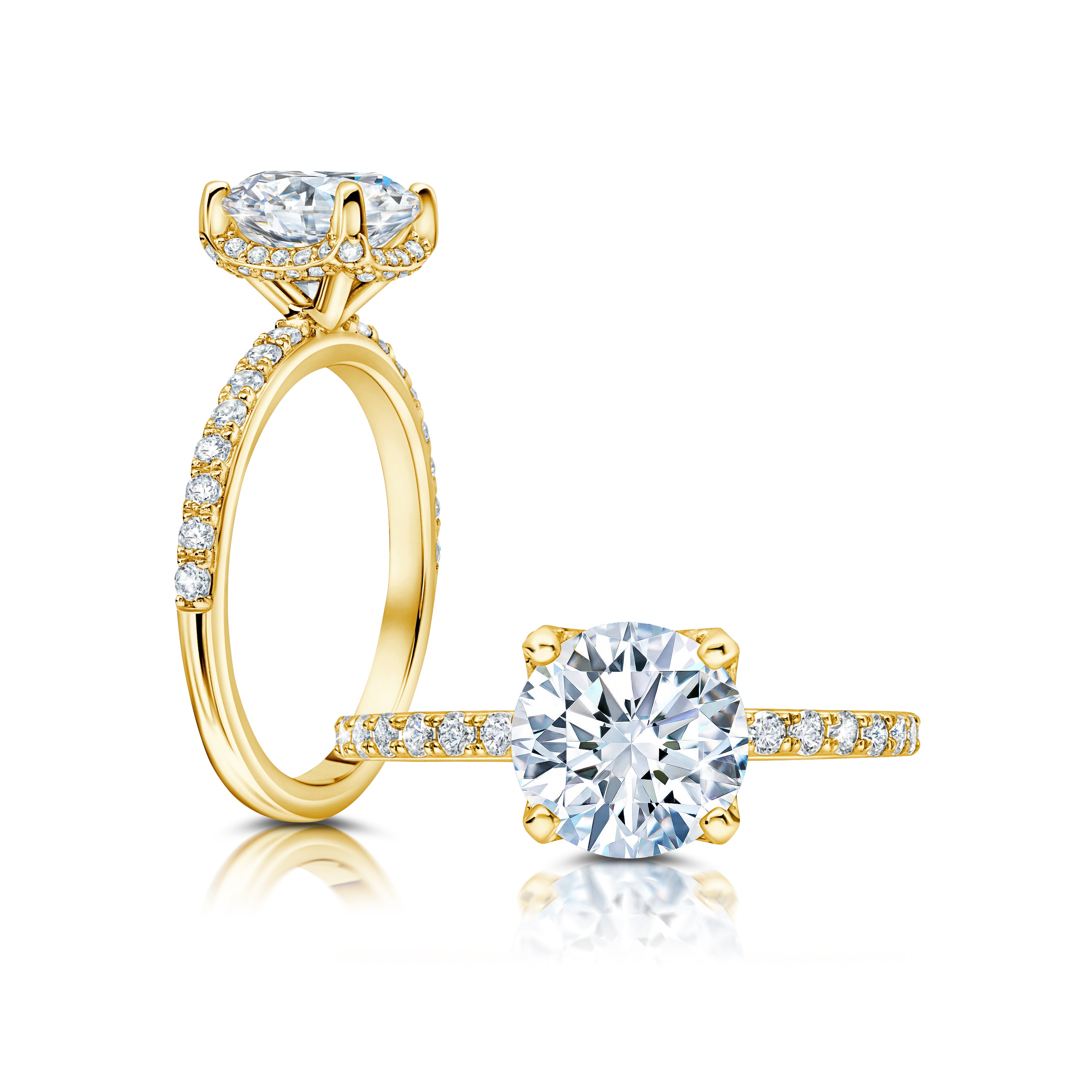 A classic, this hidden cup halo features a a single row of diamonds on the shank WSM636_4DiaW