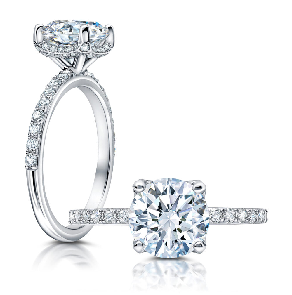 Peter Storm A classic, this hidden cup halo features a a single row of diamonds on the shank WSM636_4DiaW  WSM636_4DiaW