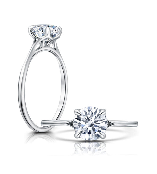 Peter Storm A classic split shank combined with a hidden halo, This ring is simple and dramatic WSN645_4Y  WSN645_4Y