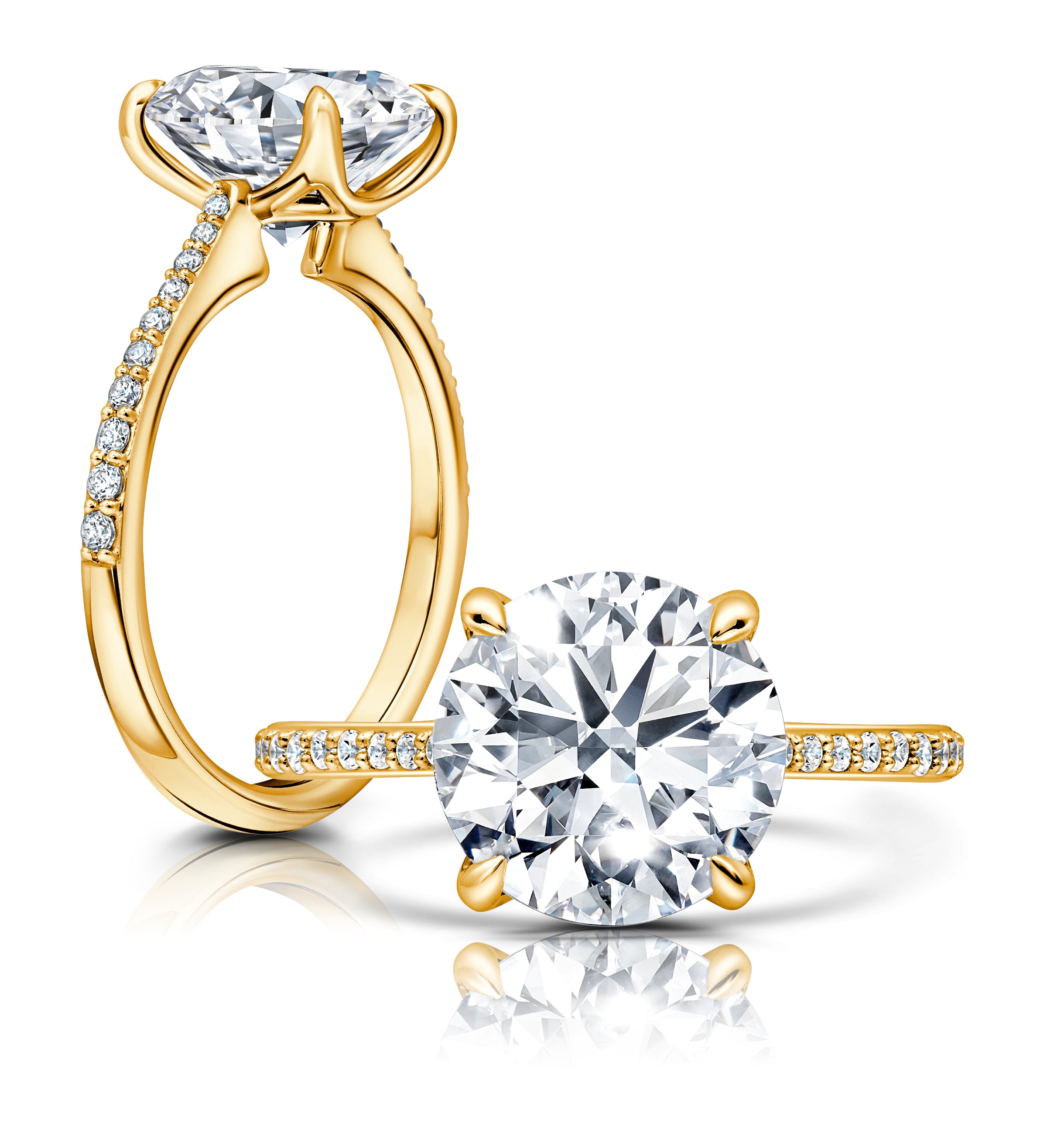 A classic, this hidden halo features reverse graduating diamonds on the shank WSM650_4DiaW