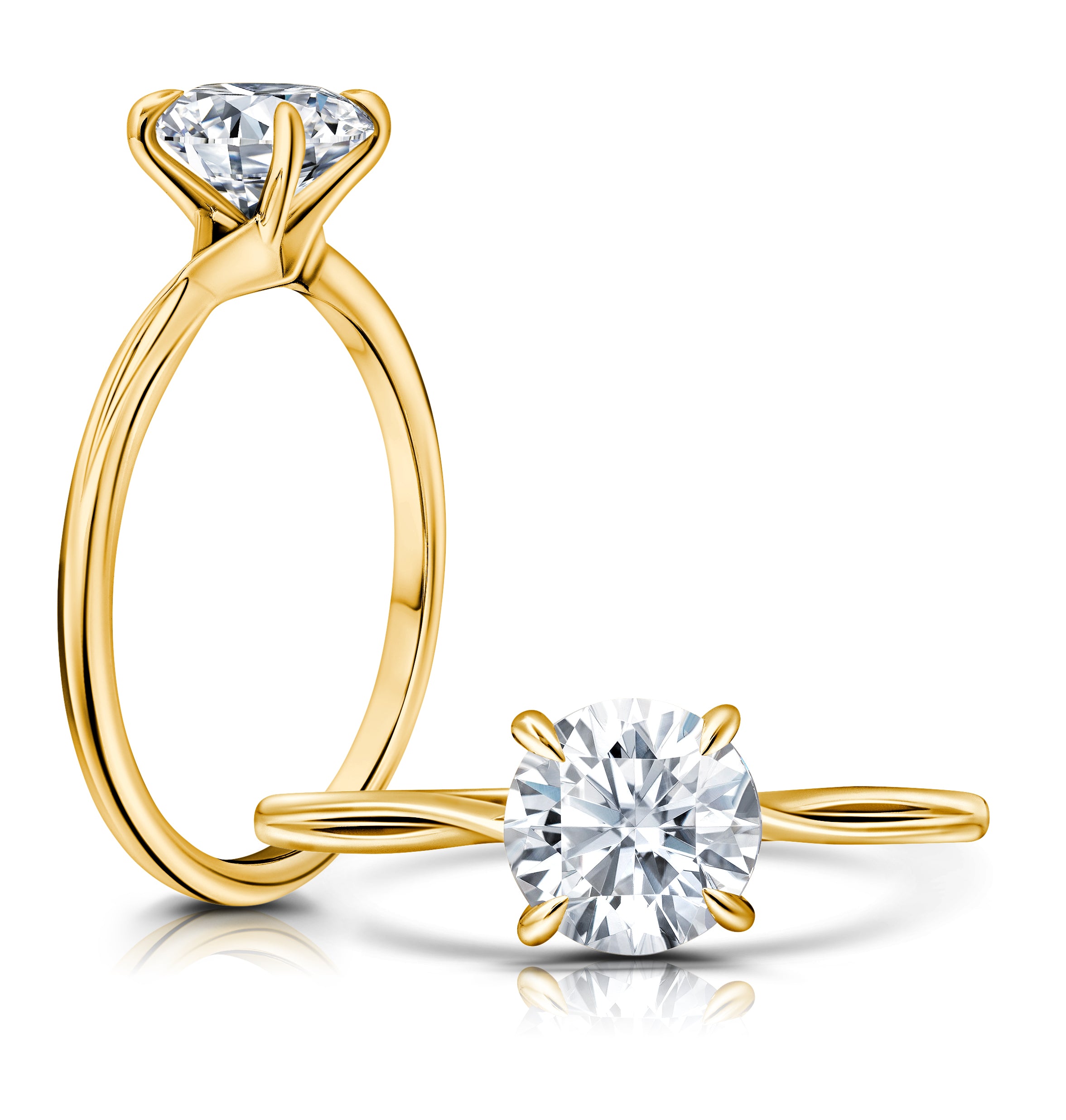 A classic split shank combined with a hidden halo, This ring is simple and dramatic WSN663_4W