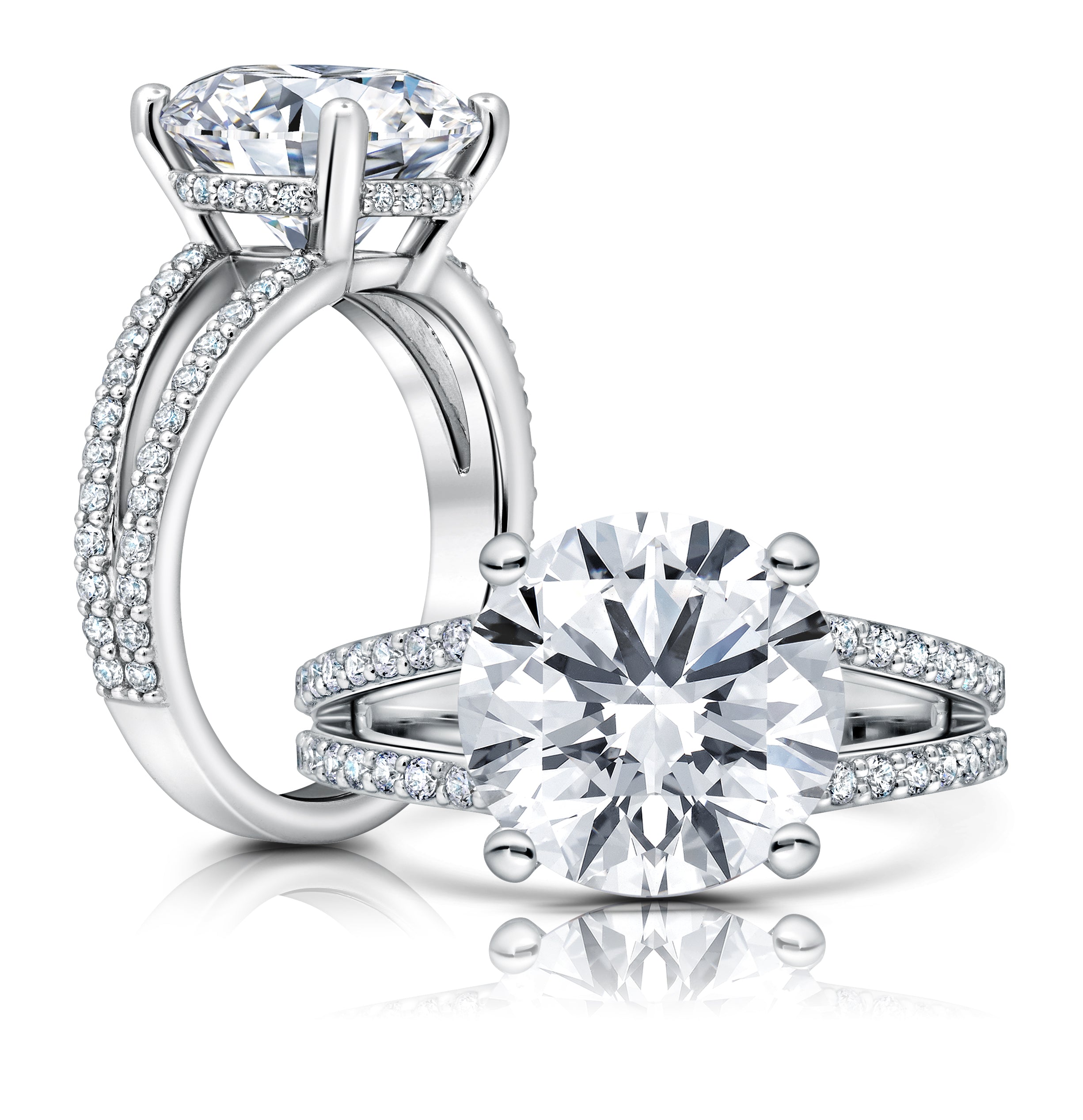 A classic split shank combined with a hidden halo, This ring is simple and dramatic WSM664_4DiaY