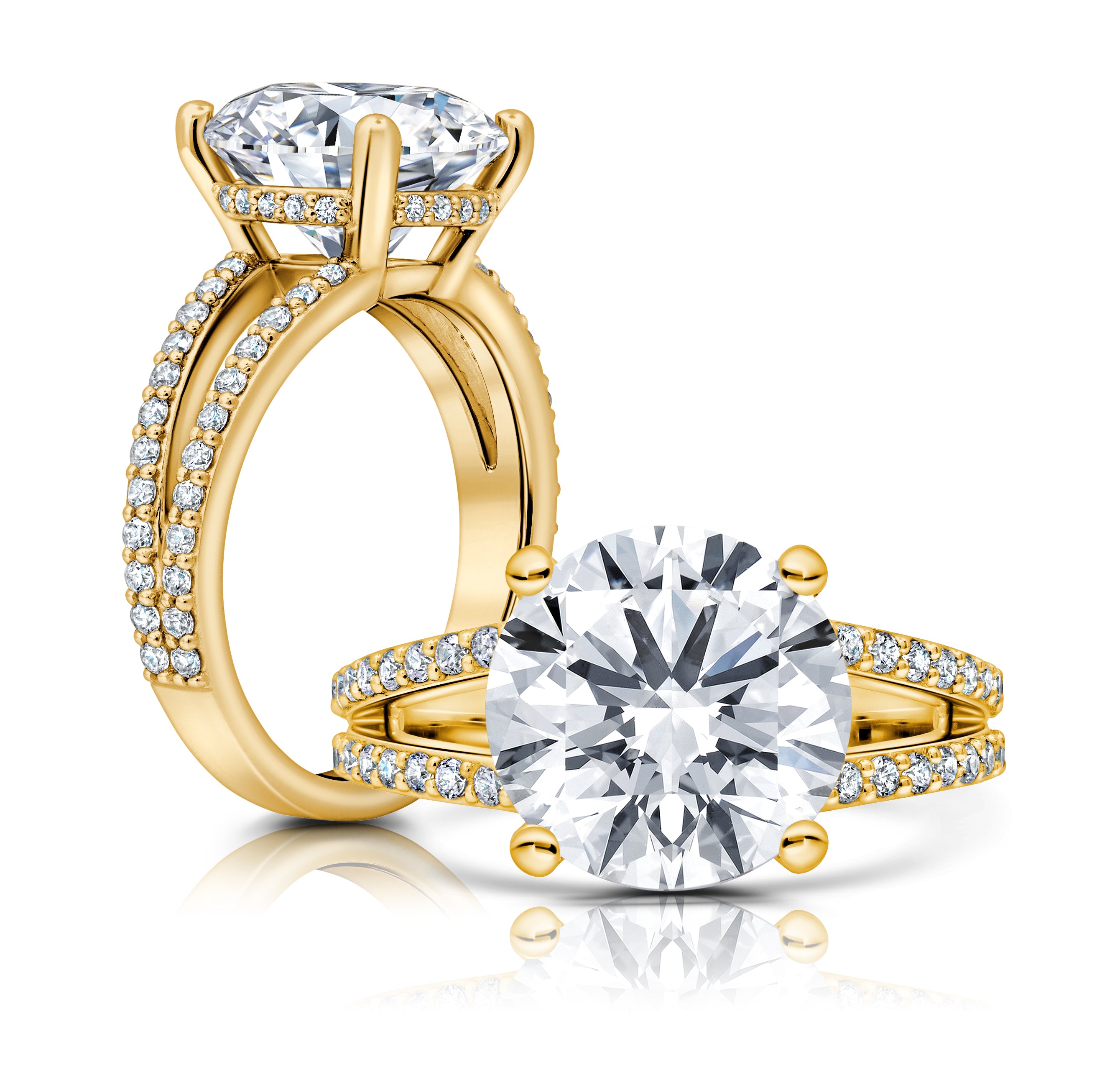 A classic split shank combined with a hidden halo, This ring is simple and dramatic WSM664_4DiaW