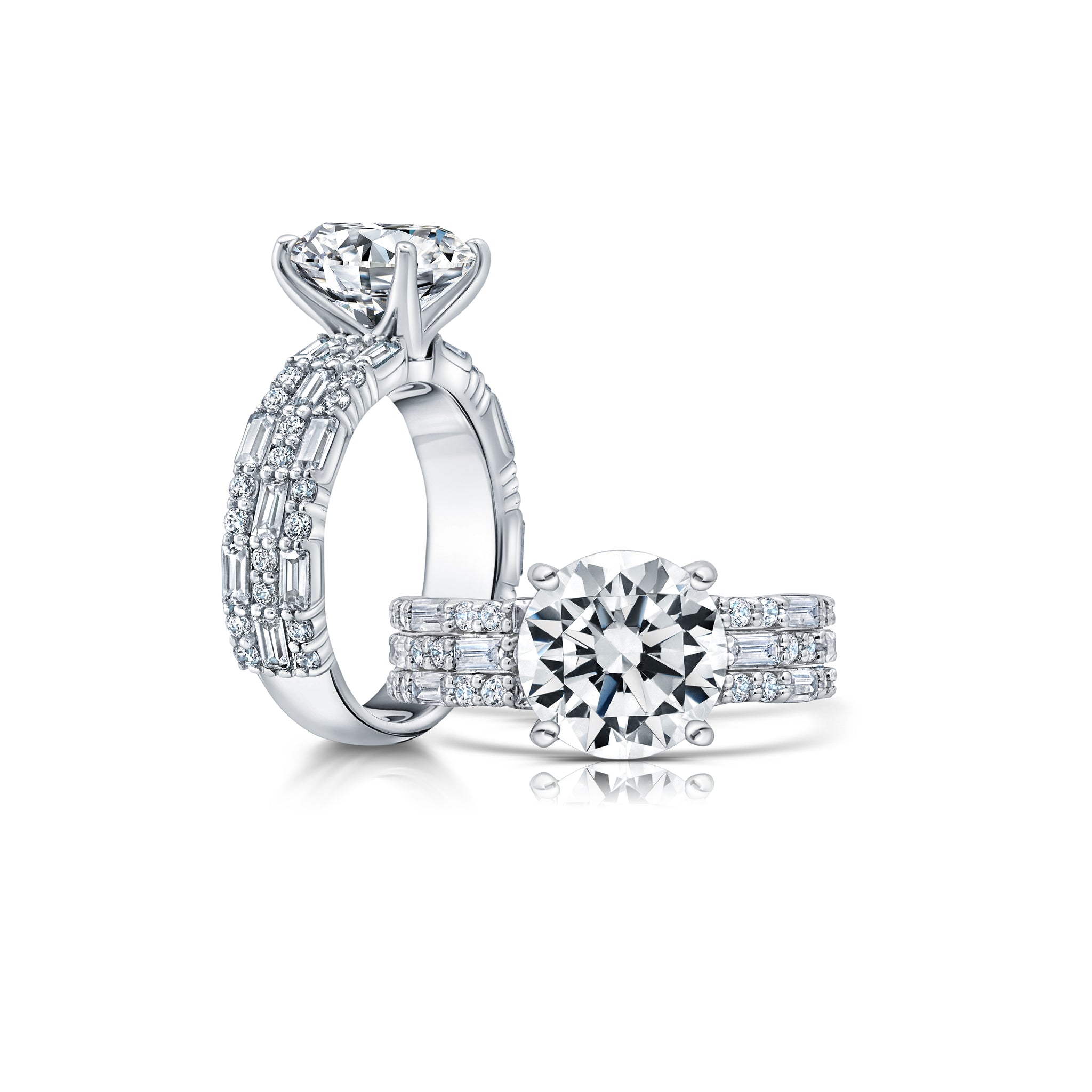 This radiant ring features a flower-shaped halo with a brilliant round center WSM682_4DiaY