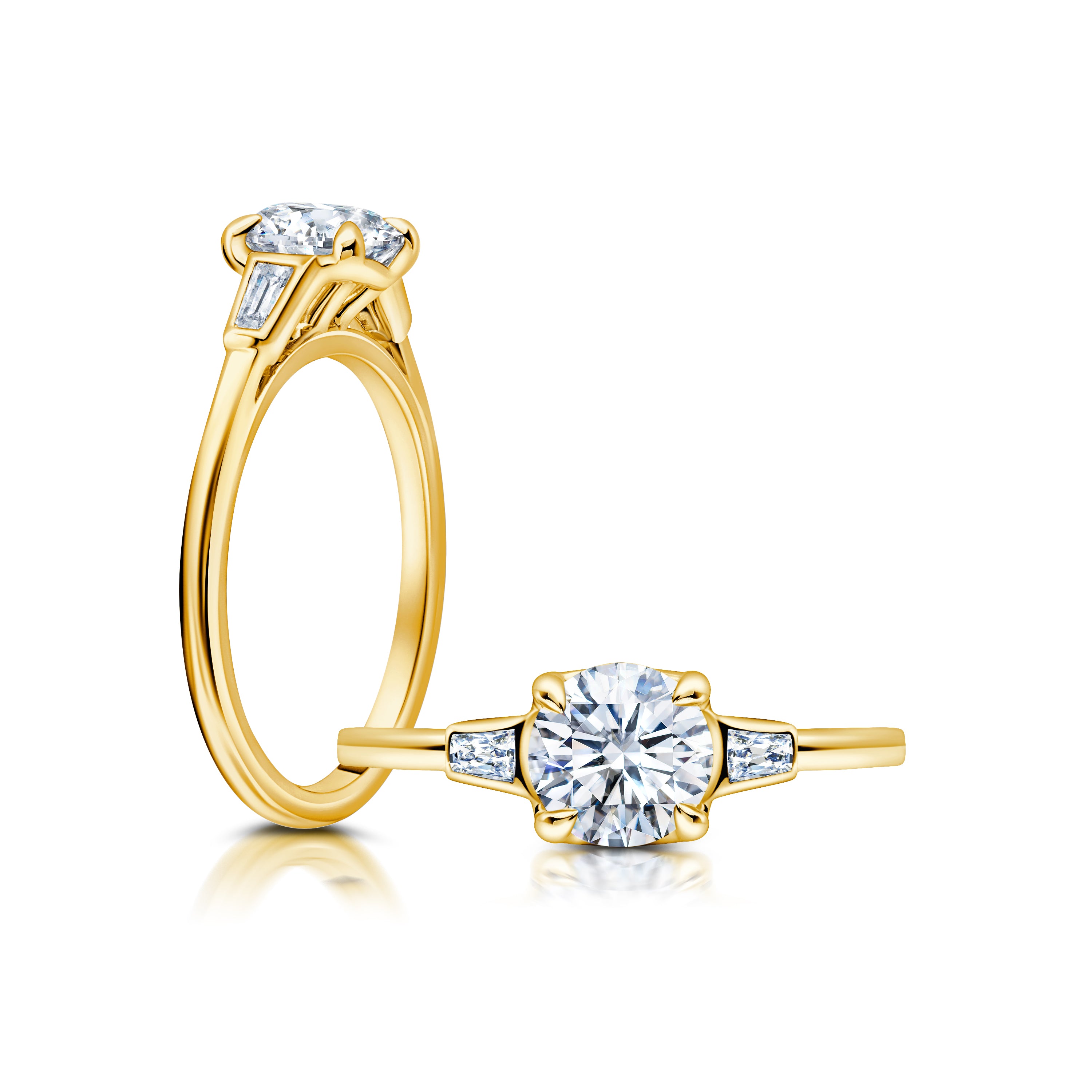 This playful ring features a flower-shaped halo with a sparkling round center WSM690_4DiaW