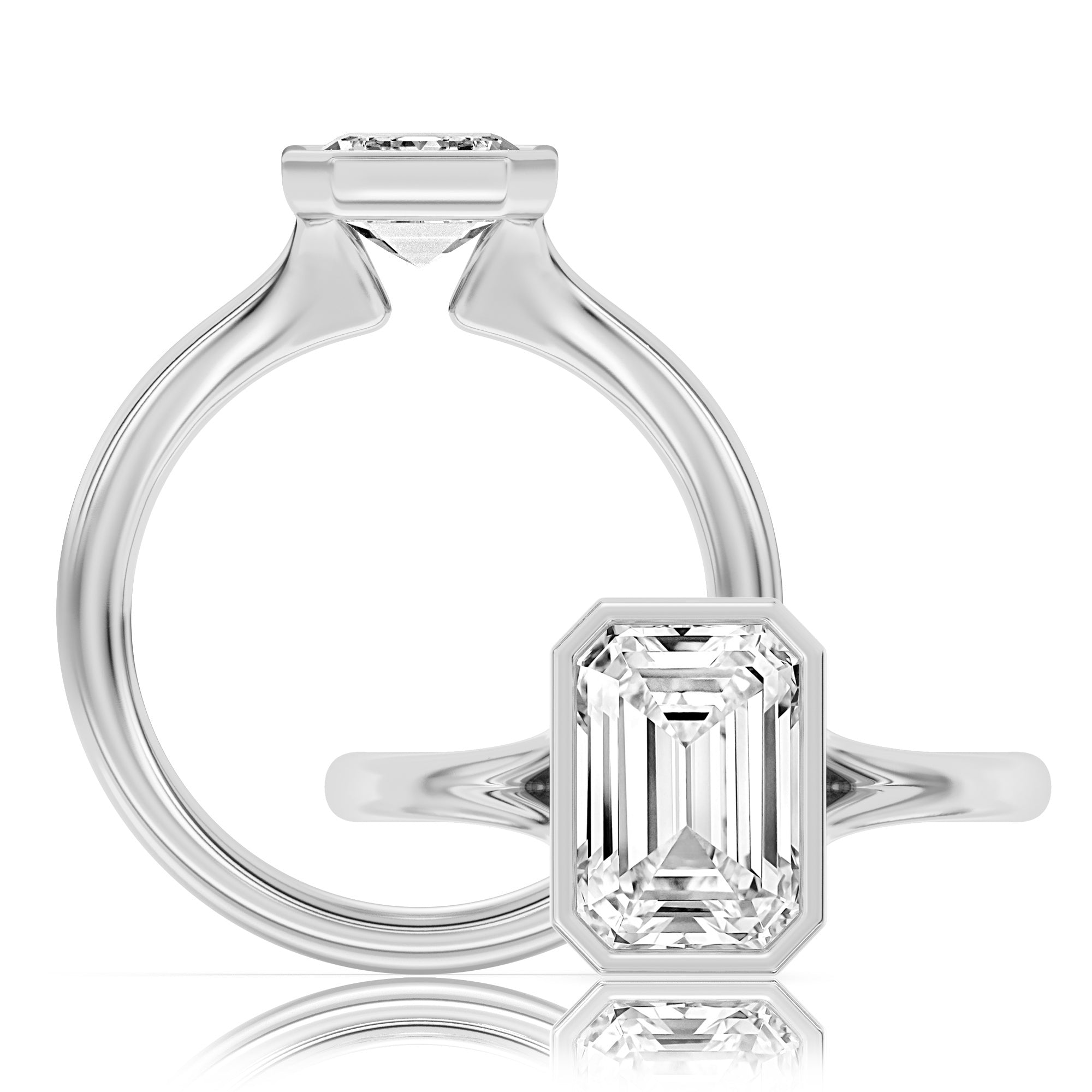 This playful ring features a flower-shaped halo with a radiant round center WSM709_4DiaR
