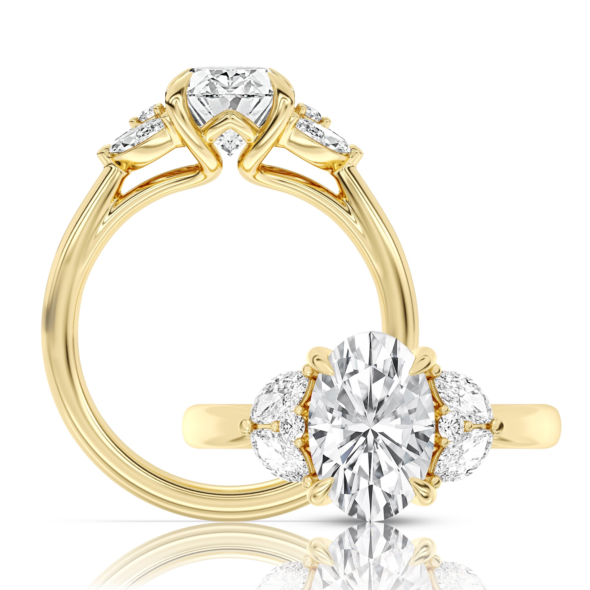 Peter adds a modern flair to this cluster three stone ring WSM714_4DiaR