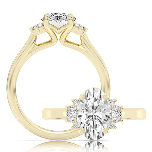 Peter adds a modern flair to this cluster three stone ring WSM729_4DiaR