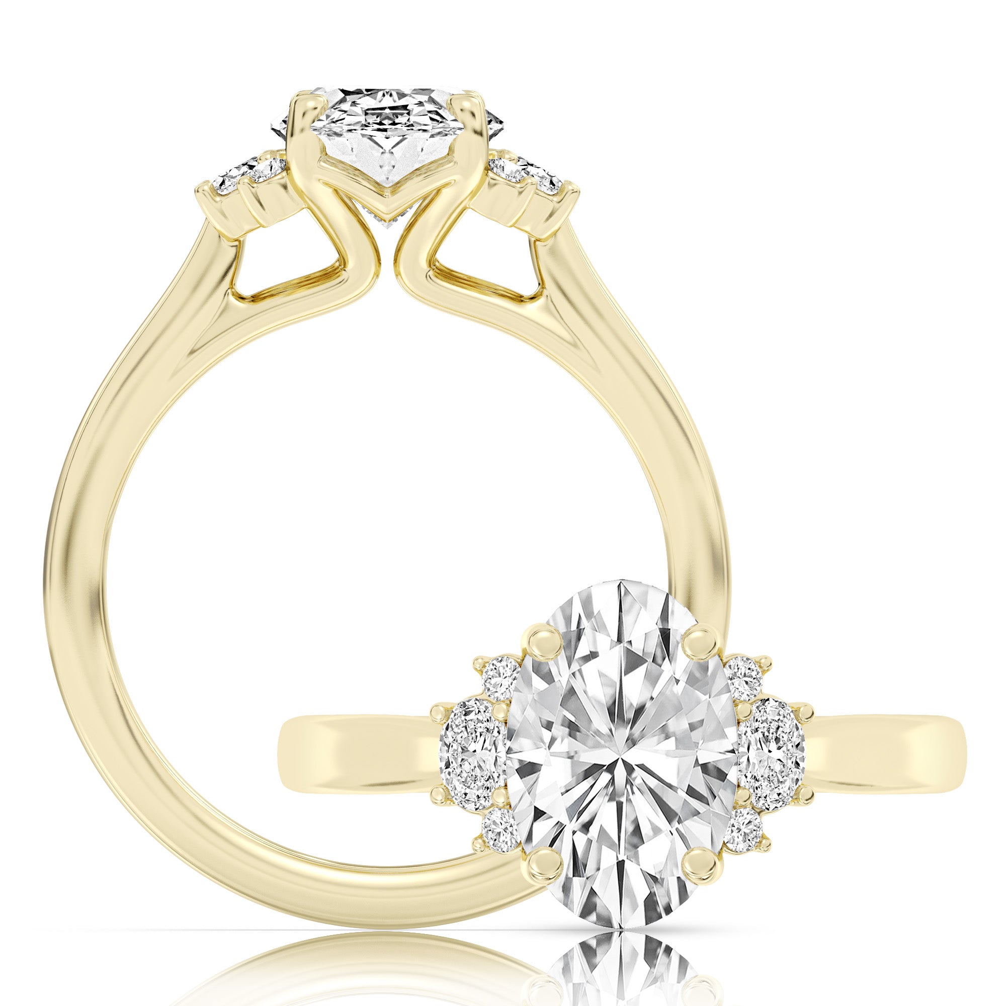 Peter adds a modern flair to this cluster three stone ring WSM729_4DiaW