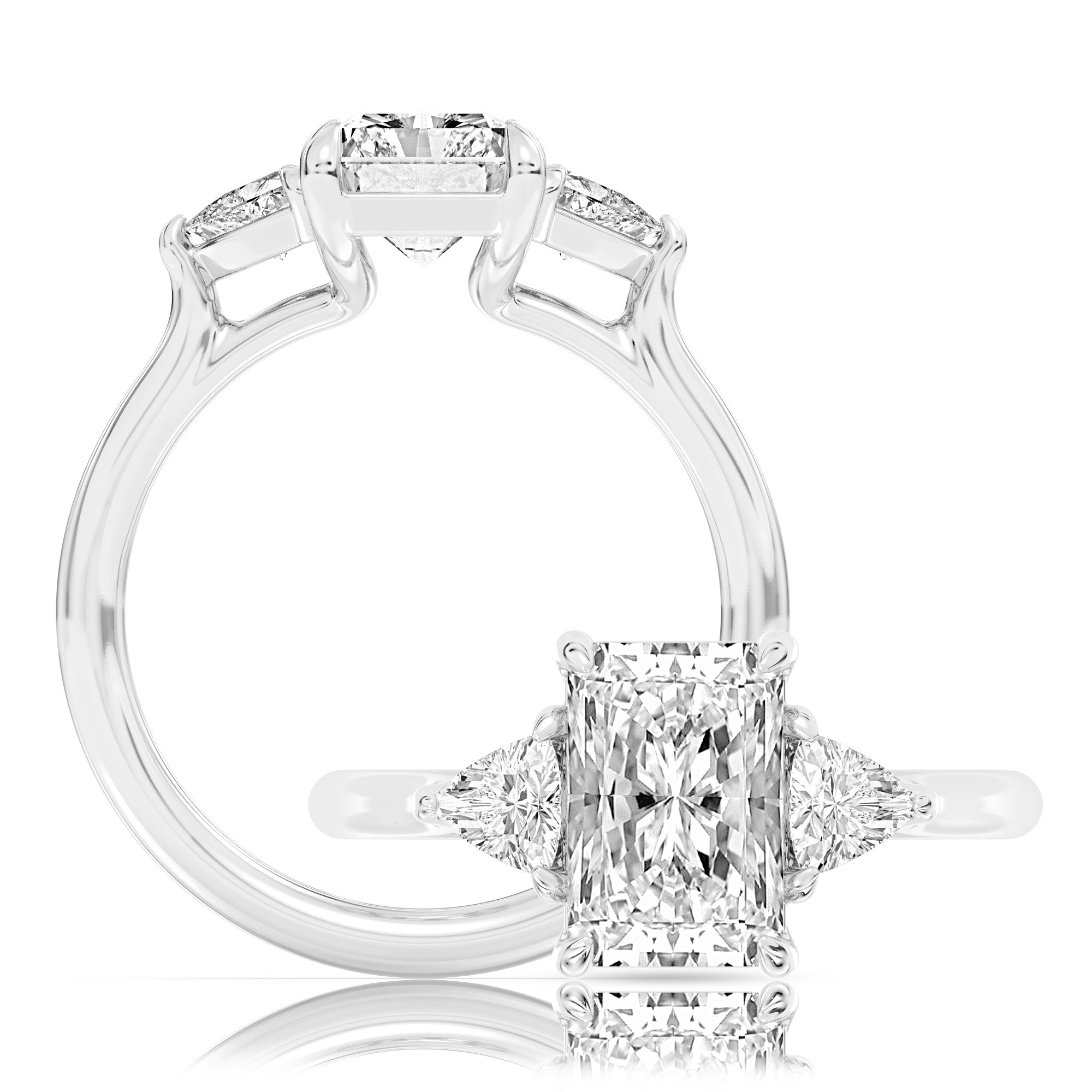 This playful ring features a flower-shaped halo with a sparkling round center WSM745_4DiaW