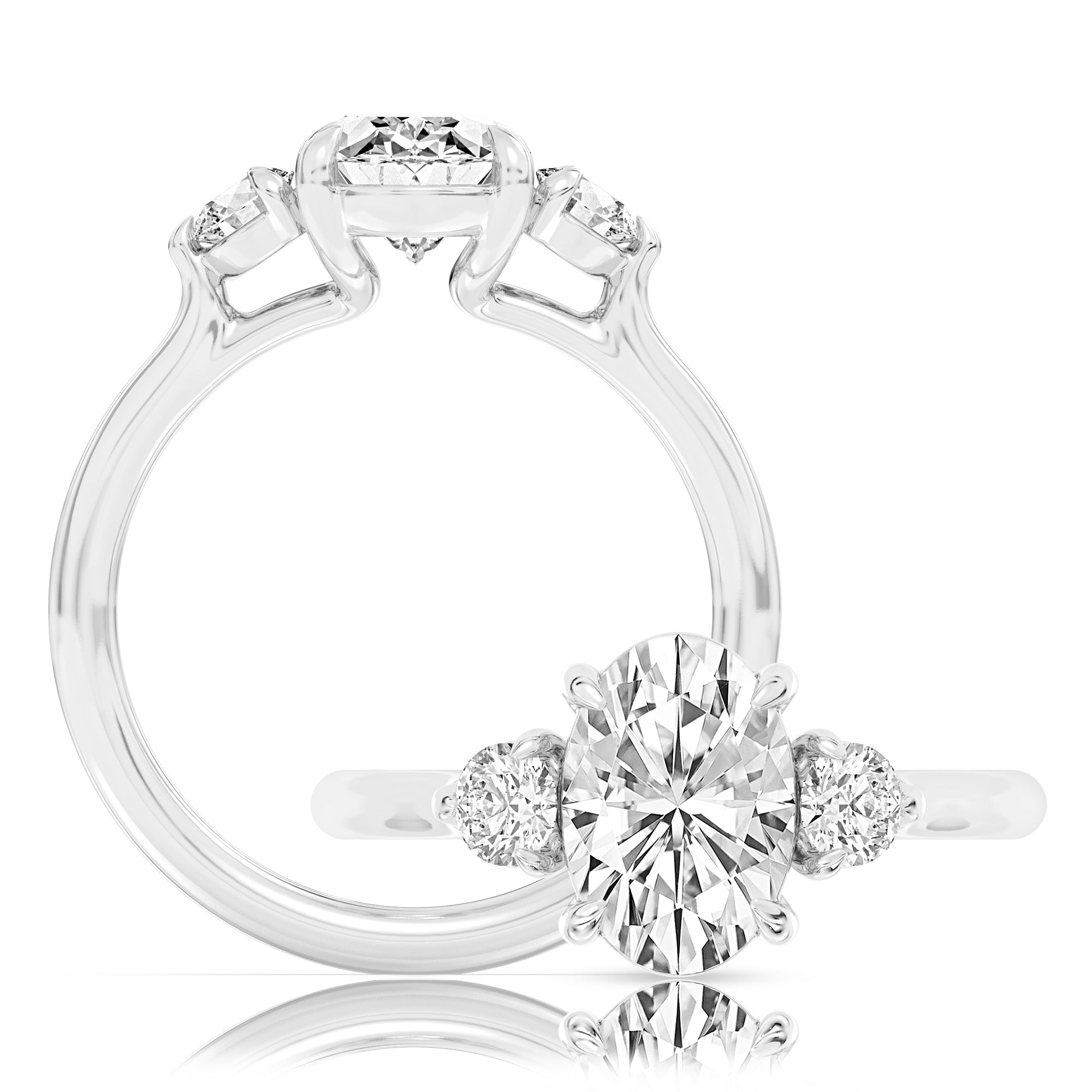 This playful ring features a flower-shaped halo with a brilliant round center WSM750_4DiaY