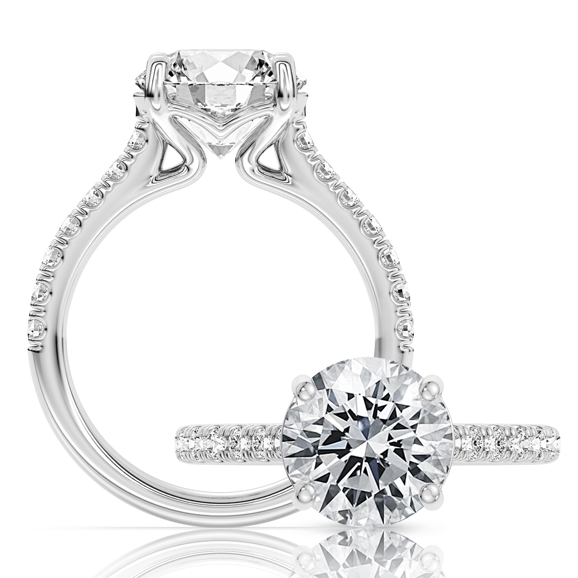 Peter adds a modern flair to this cluster three stone ring WSM755_4DiaY
