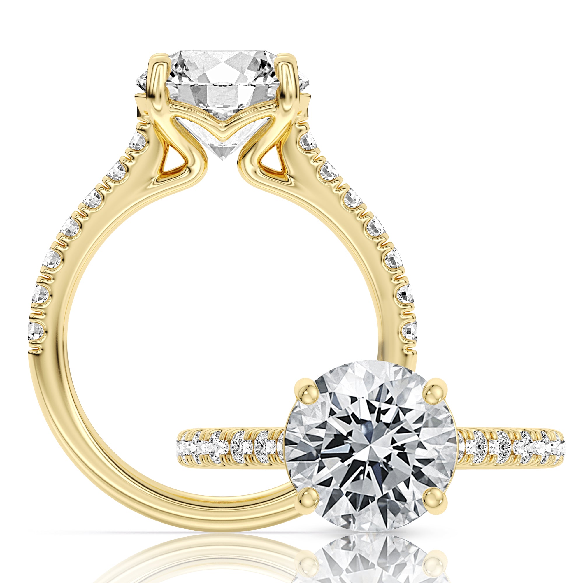 Peter adds a modern flair to this cluster three stone ring WSM755_4DiaY