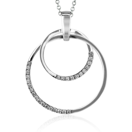 Circle Pendant in 18k Gold with Diamonds