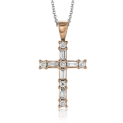 Cross Pendant in 14k Gold with Diamonds
