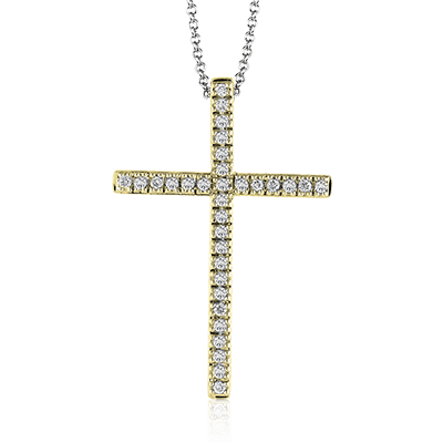 Cross Pendant in 14k Gold with Diamonds