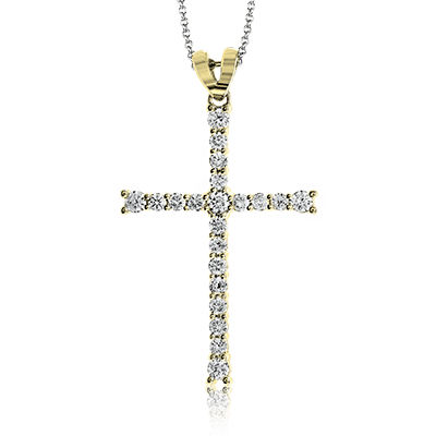 Cross Pendant in 14k Gold with Diamonds