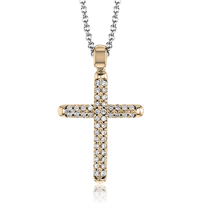 Cross Pendant in 14k Gold with Diamonds