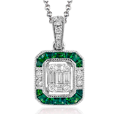 Color Pendant in 14k Gold with Diamonds