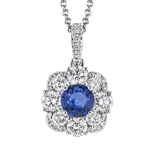 Color Pendant in 14k Gold with Diamonds