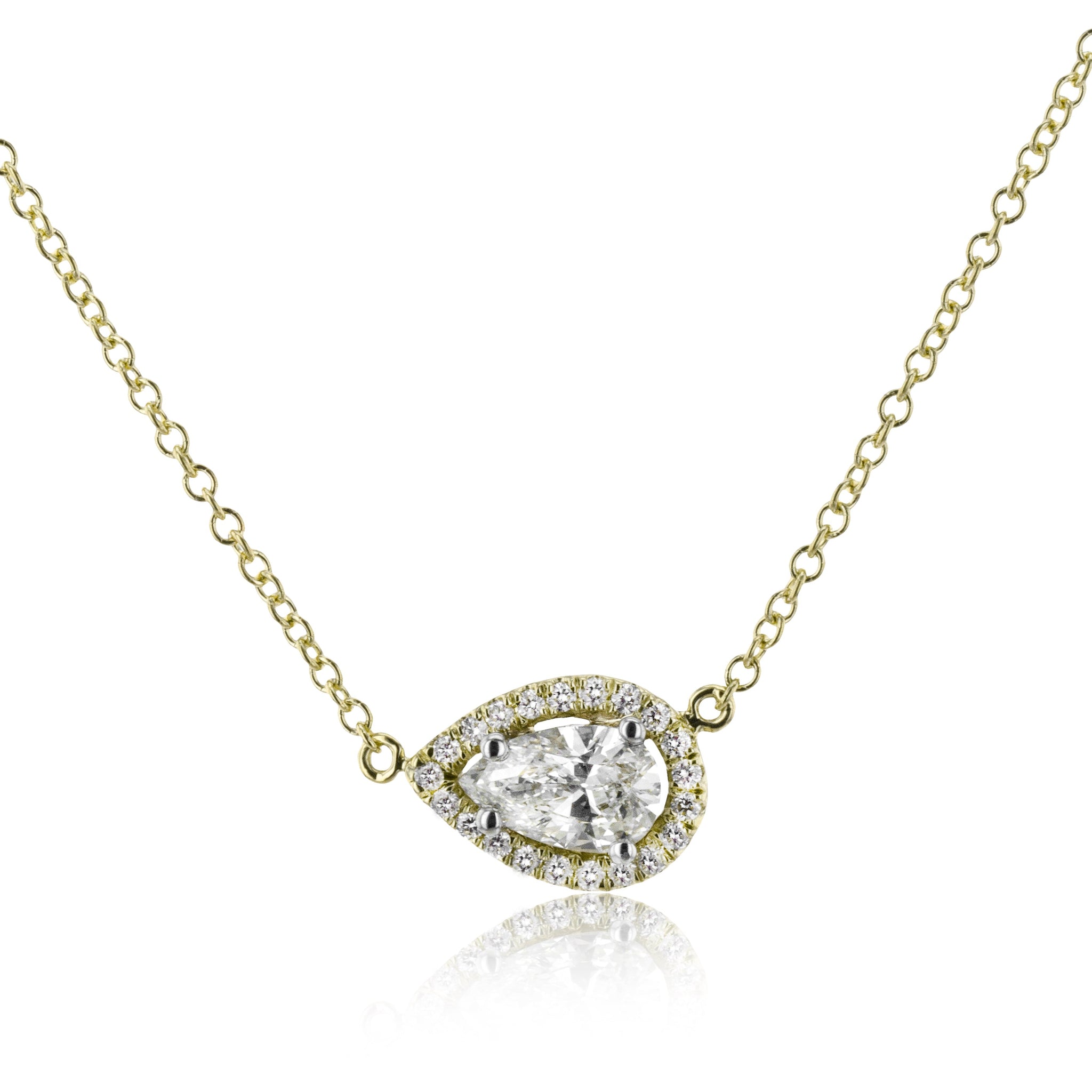 Pear Pendant in 14k Gold with Diamonds