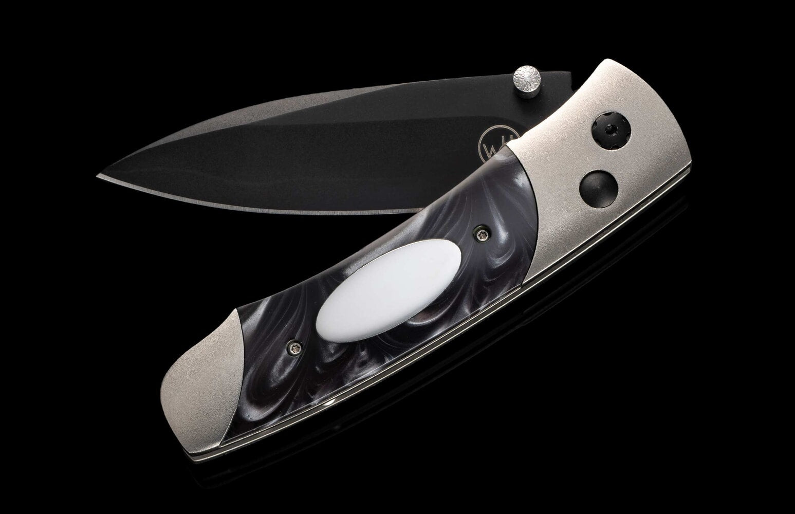 William Henry Titanium pocketknife with compressed acrylic resin and stainless blade A200-1B