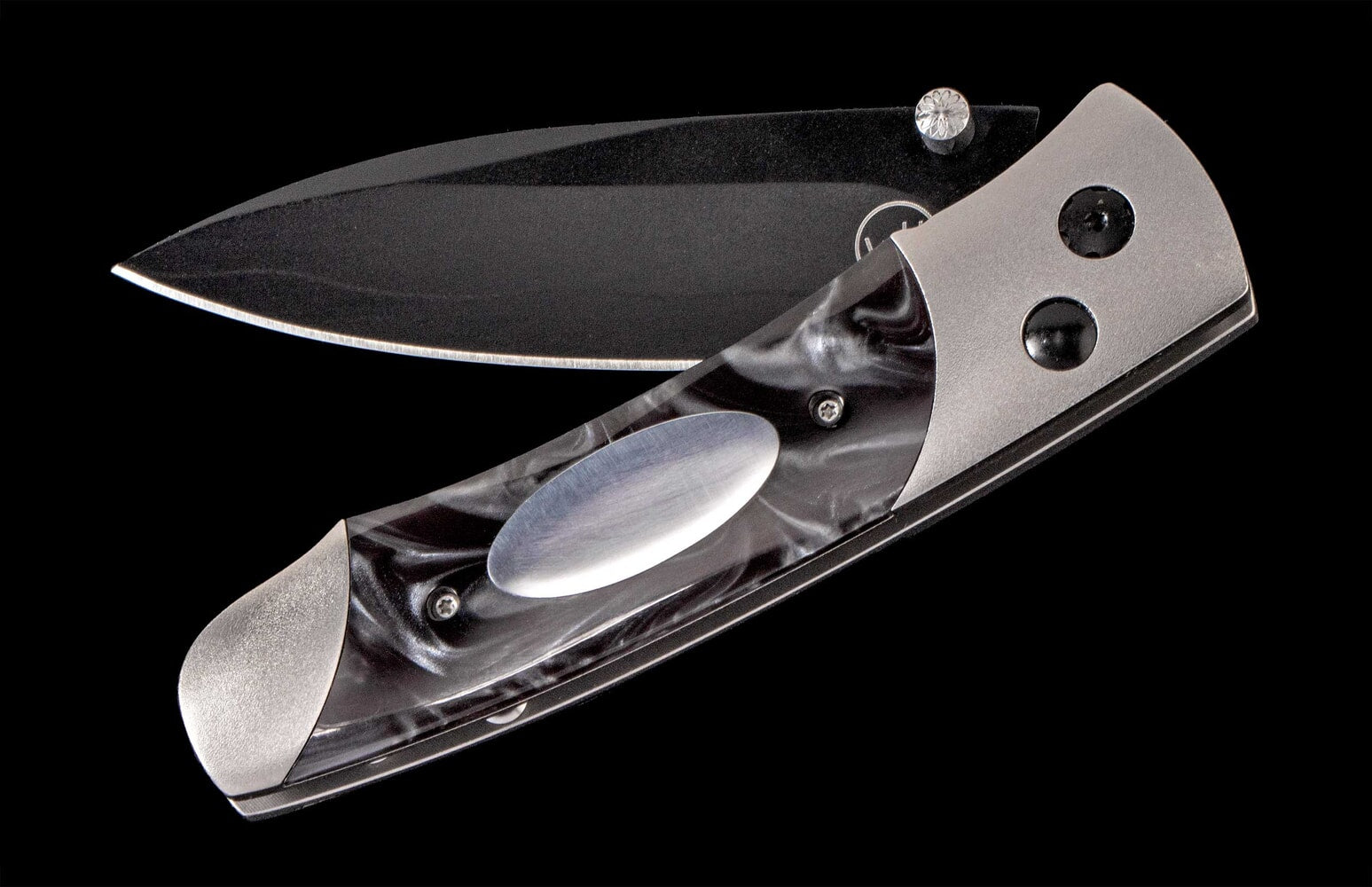 William Henry Titanium pocketknife with compressed acrylic resin and stainless blade A200-1B
