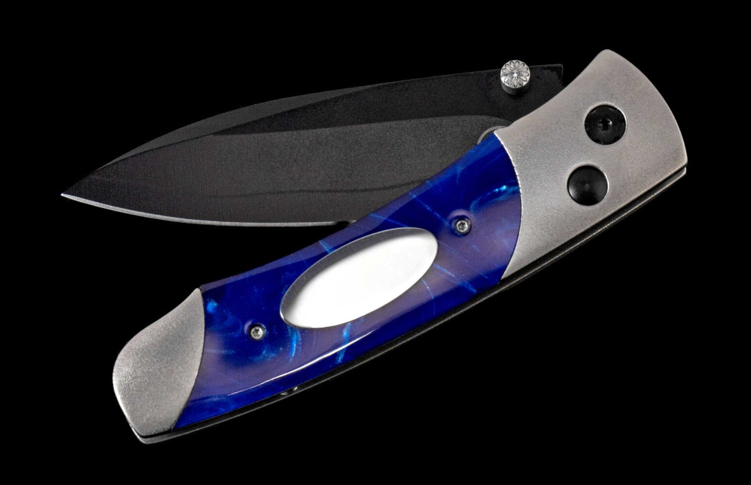 William Henry Titanium pocketknife with compressed acrylic resin and stainless blade A200-2B