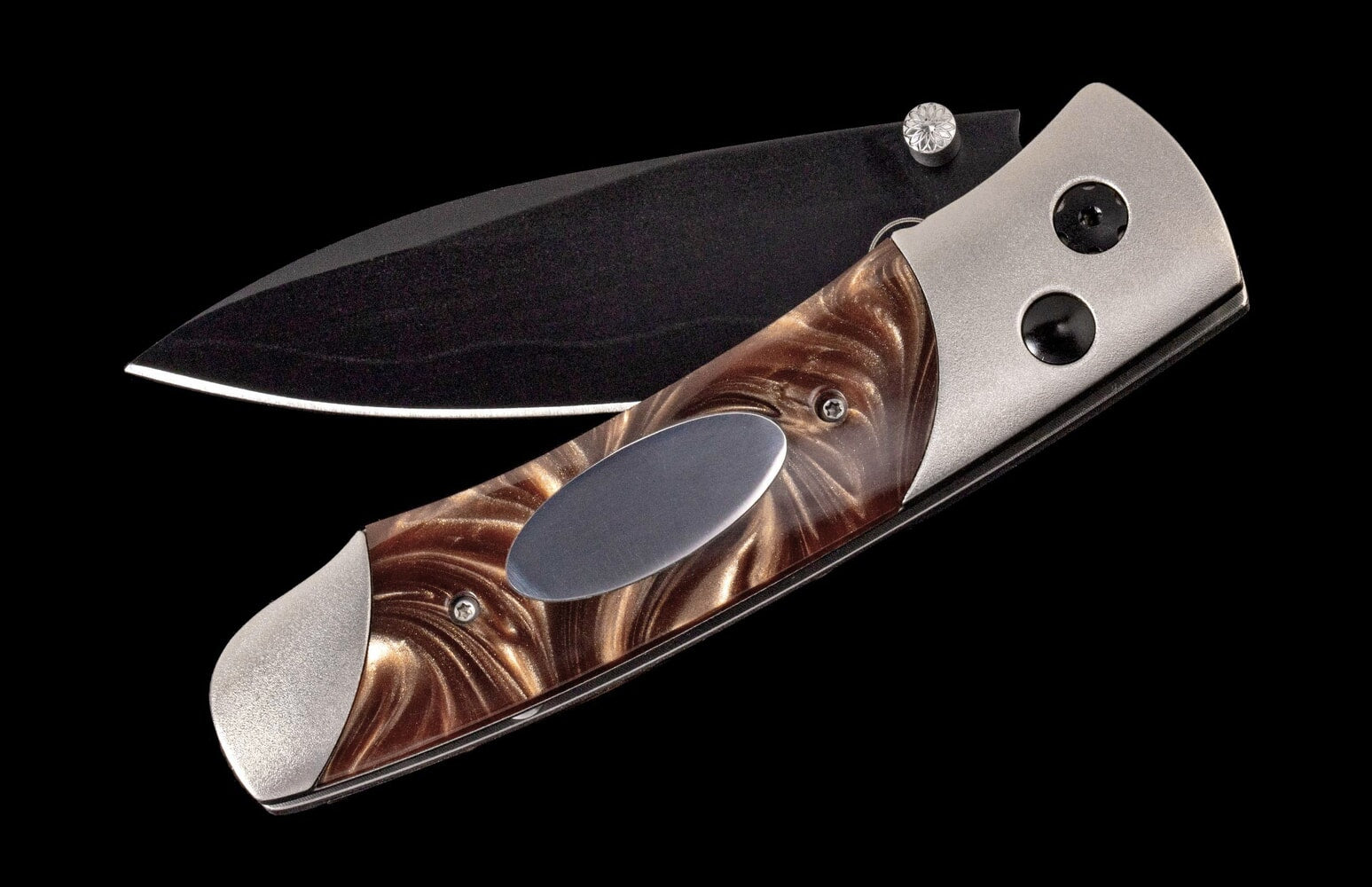 William Henry Titanium pocketknife with compressed acrylic resin and stainless blade A200-3B
