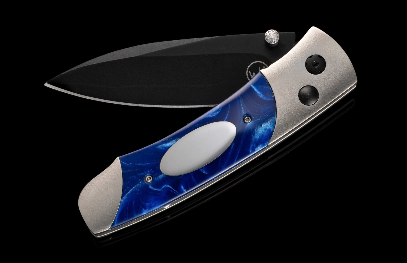 William Henry Titanium pocketknife with compressed acrylic resin and stainless blade A200-2B