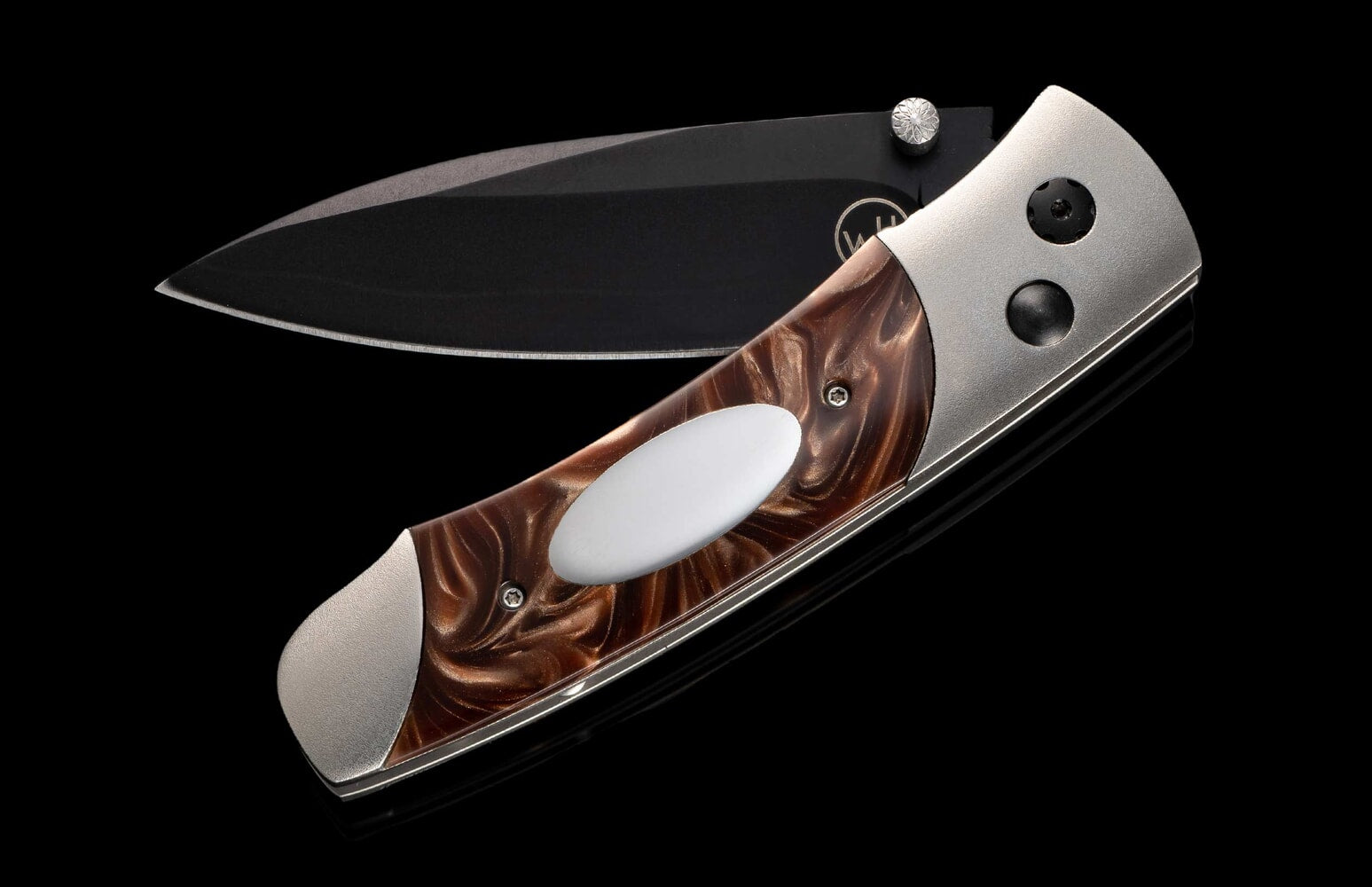 William Henry Titanium pocketknife with compressed acrylic resin and stainless blade A200-3B