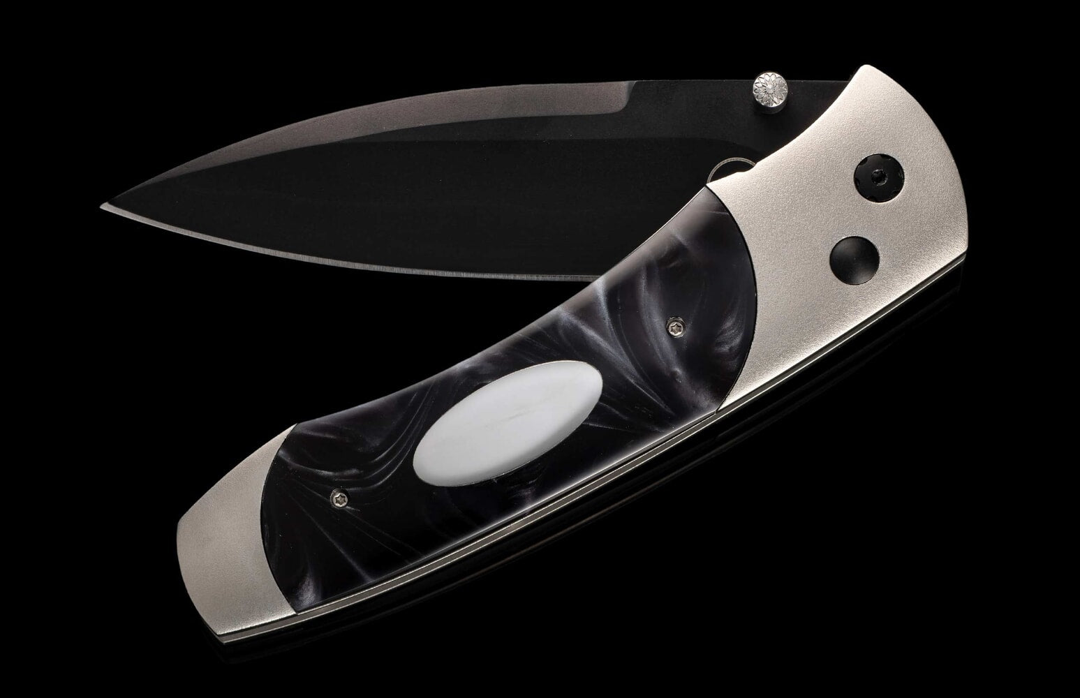 William Henry Titanium pocketknife with compressed acrylic resin and stainless blade A300-1B