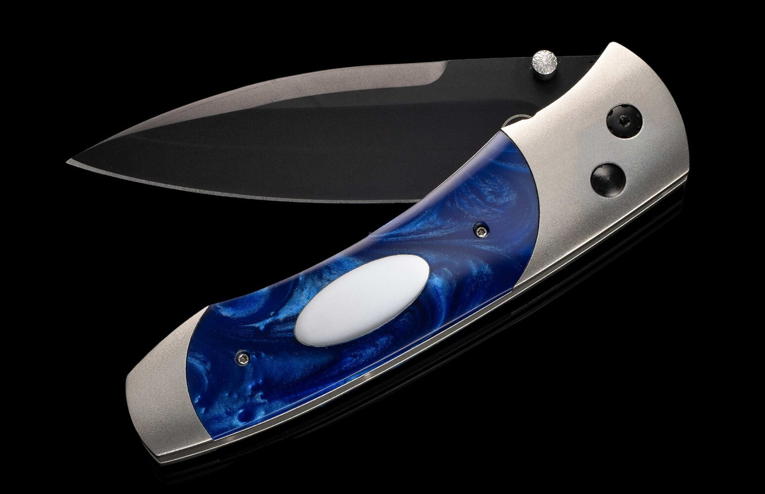 William Henry Titanium pocketknife with compressed acrylic resin and stainless blade A300-2B