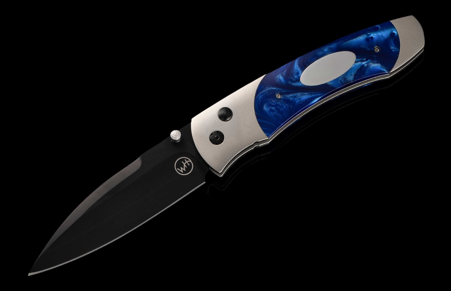 William Henry Titanium pocketknife with compressed acrylic resin and stainless blade A300-2B