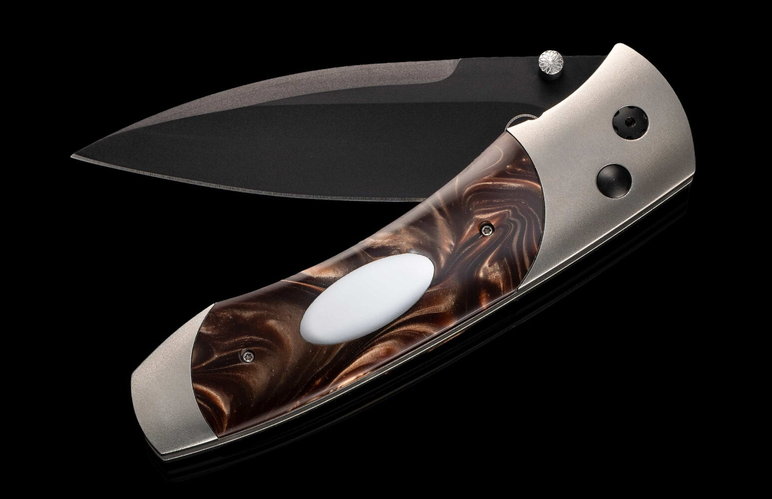 William Henry Titanium pocketknife with compressed acrylic resin and stainless blade A300-3B
